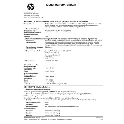 Toner HP W1470X nero nero  W1470X